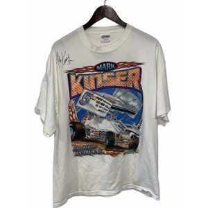 Vintage 2000’s Mark Kinser Autographed Sprint Car Tee XL Oolitic Indiana